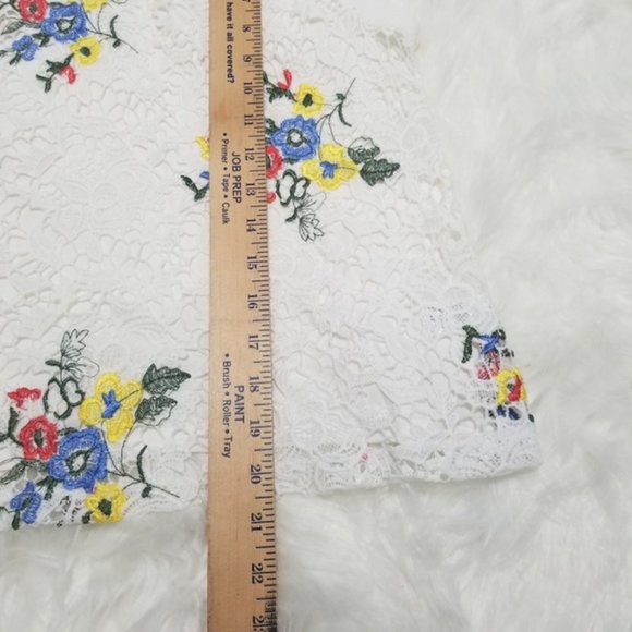 SOULMATES WHITE LACED BOHO SLEEVELESS BLOUSE TOP M - Picture 6 of 6